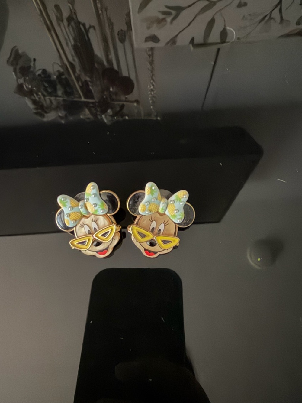 BaubleBar Minnie Mouse Enamel Stud Earrings